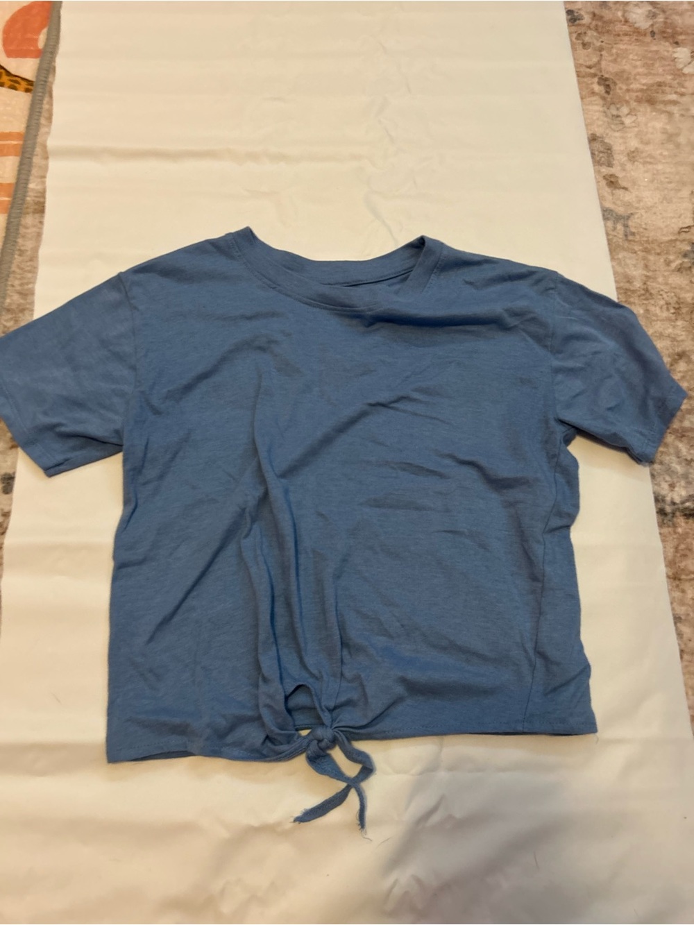 Women's Blue Tie-Knot Crop Top